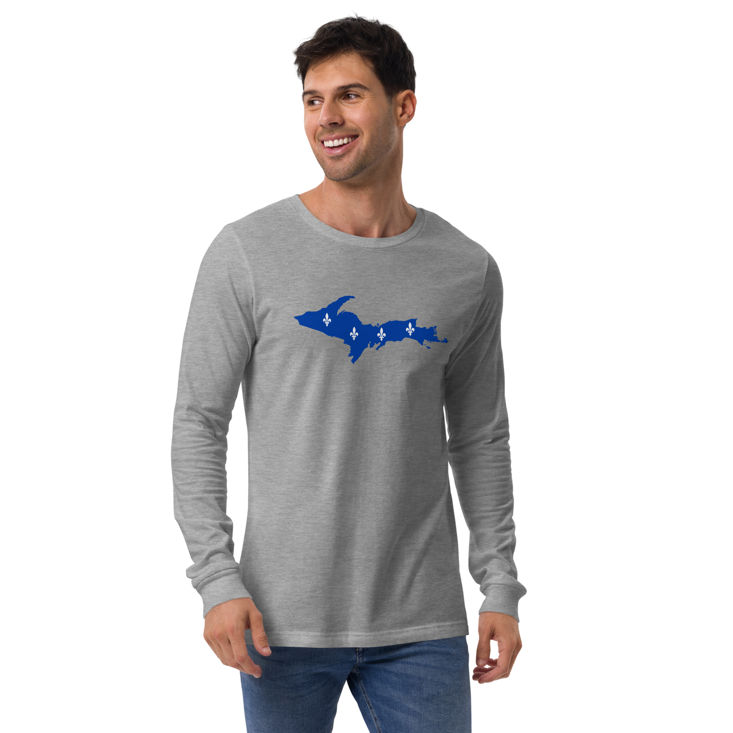 Michigan Upper Peninsula T-Shirt (w/ UP Quebec Flag Outline) | Unisex Long Sleeve