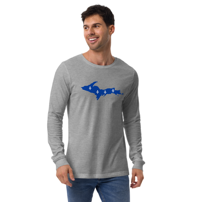 Michigan Upper Peninsula T-Shirt (w/ UP Quebec Flag Outline) | Unisex Long Sleeve