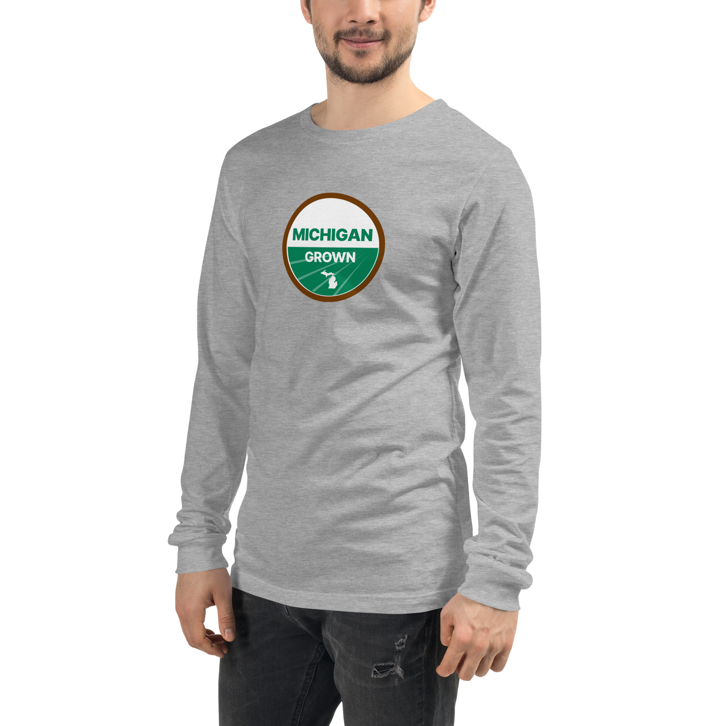 'Michigan Grown' Long Sleeve T-Shirt (Organic Certification Parody)