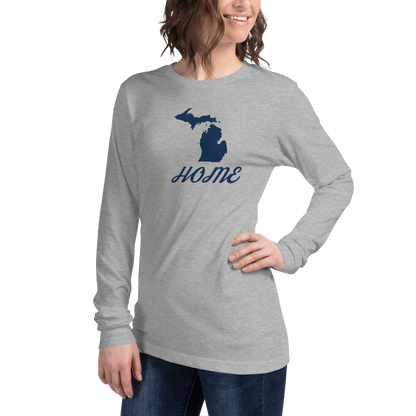 Michigan 'Home' T-Shirt (Retro Script Font) | Unisex Long Sleeve