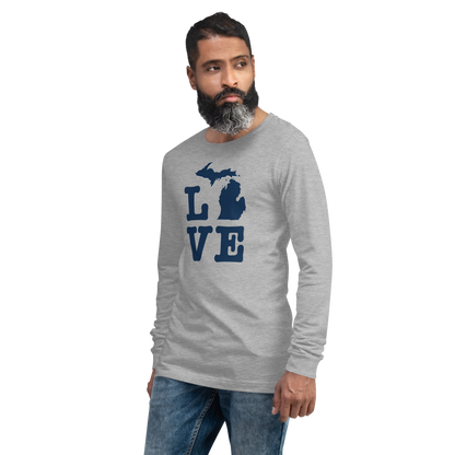 Michigan 'Love' T-Shirt (Typewriter Font) | Unisex Long Sleeve