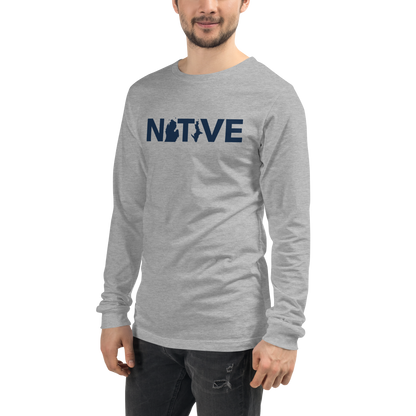 Michigan 'Native' T-Shirt (Geometric Sans Font) | Unisex Long Sleeve