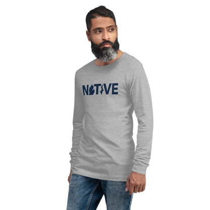 Michigan 'Native' T-Shirt (Geometric Sans Font) | Unisex Long Sleeve