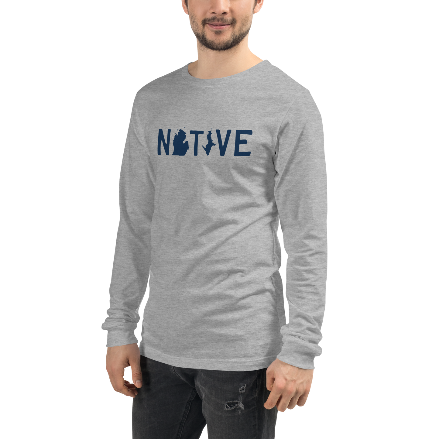 Michigan 'Native' T-Shirt (Licence Plate Font) | Unisex Long Sleeve