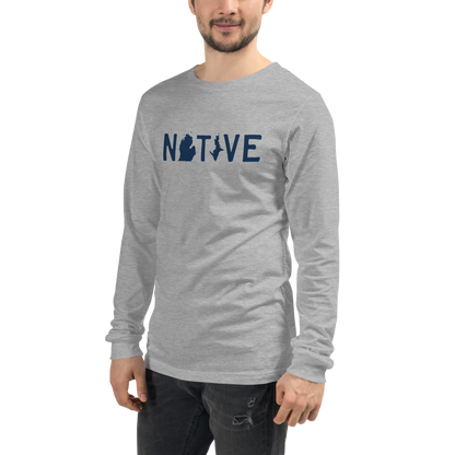 Michigan 'Native' T-Shirt (Licence Plate Font) | Unisex Long Sleeve