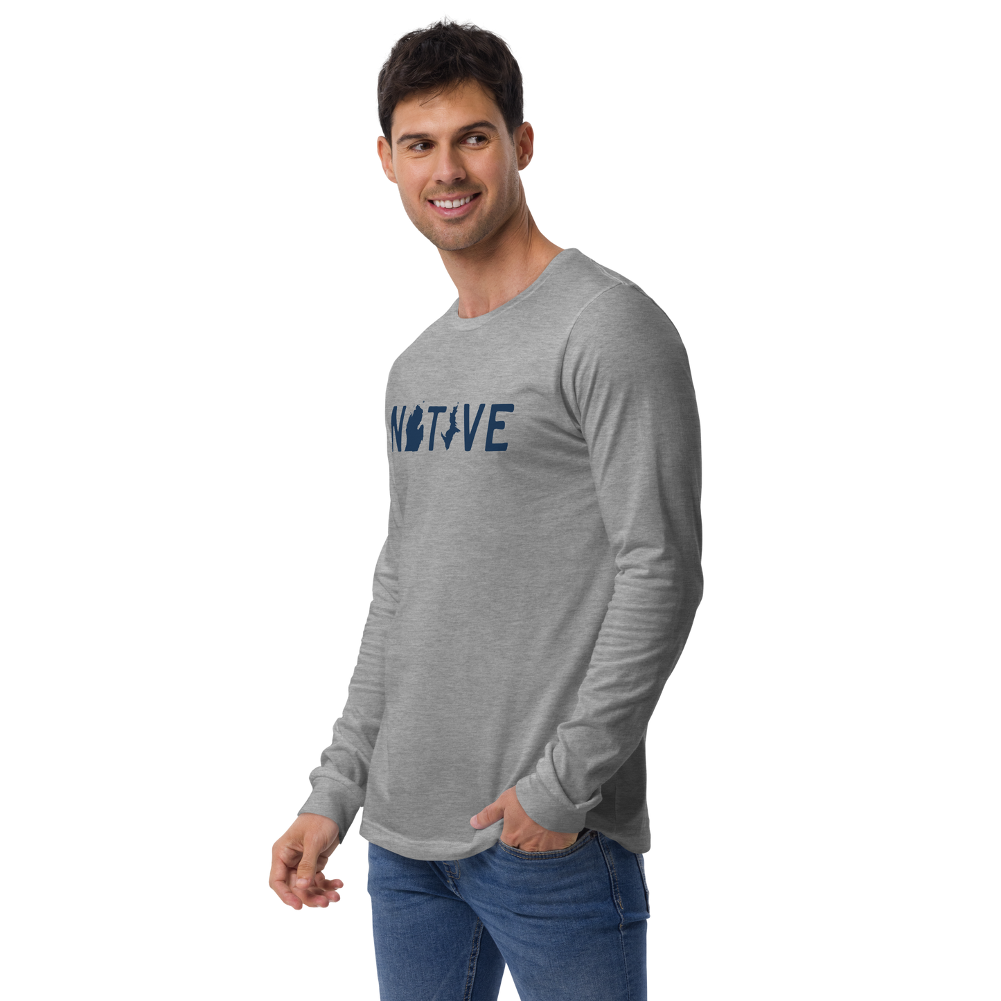 Michigan 'Native' T-Shirt (Licence Plate Font) | Unisex Long Sleeve