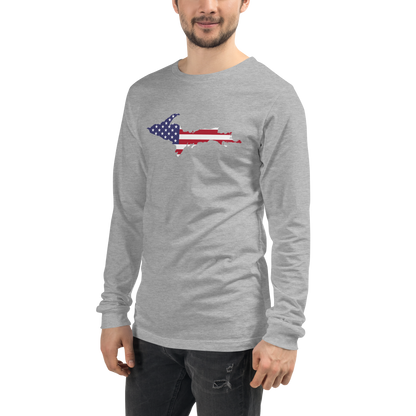 Michigan Upper Peninsula T-Shirt (w/ UP USA Flag Outline) | Unisex Long Sleeve