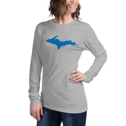 Michigan Upper Peninsula T-Shirt (w/ Azure UP Outline) | Unisex Long Sleeve