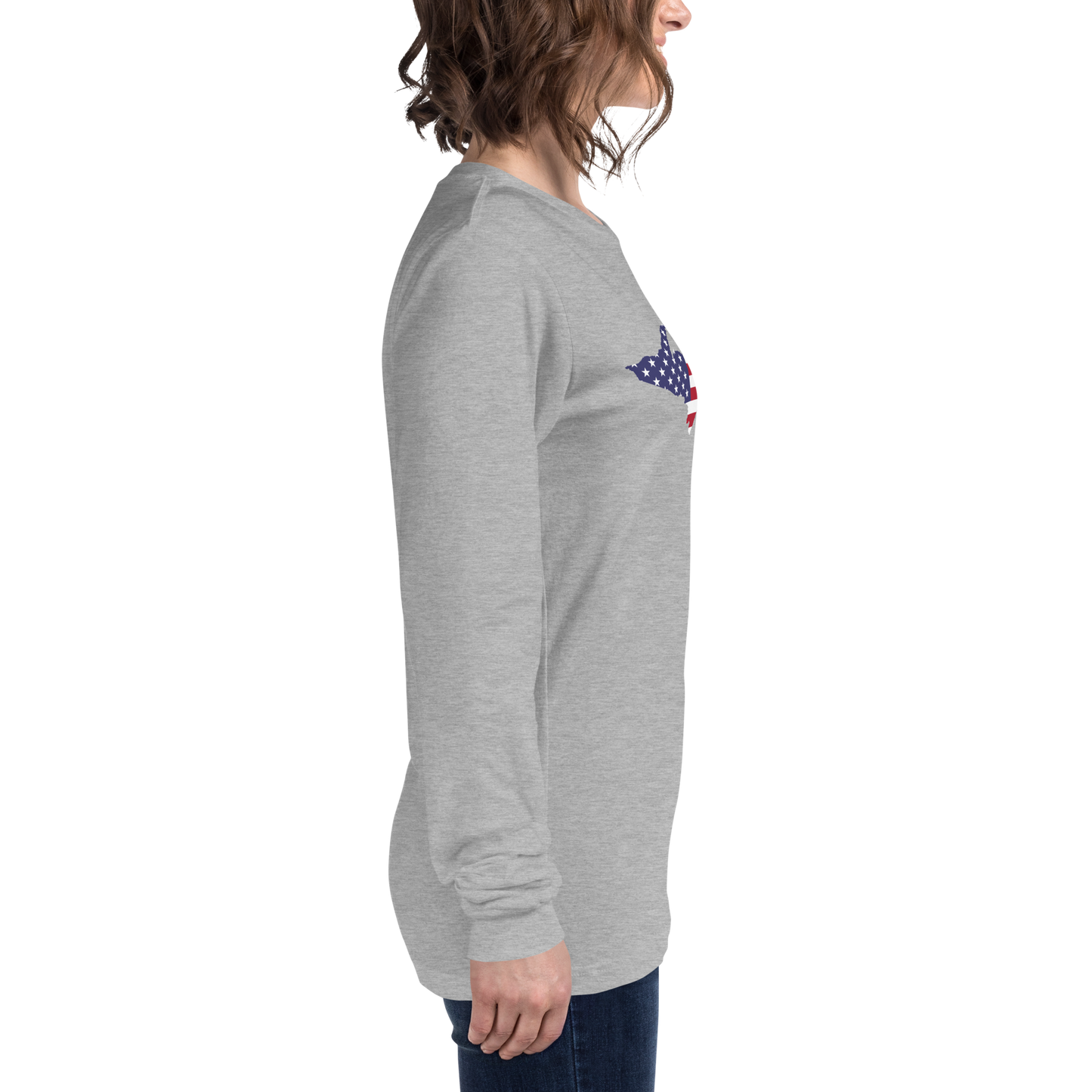 Michigan Upper Peninsula T-Shirt (w/ UP USA Flag Outline) | Unisex Long Sleeve