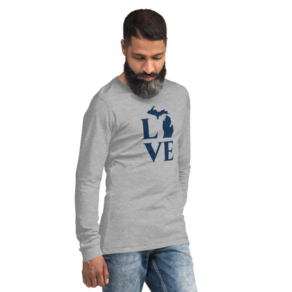 Michigan 'Love' T-Shirt (Roman Serif Font) | Unisex Long Sleeve