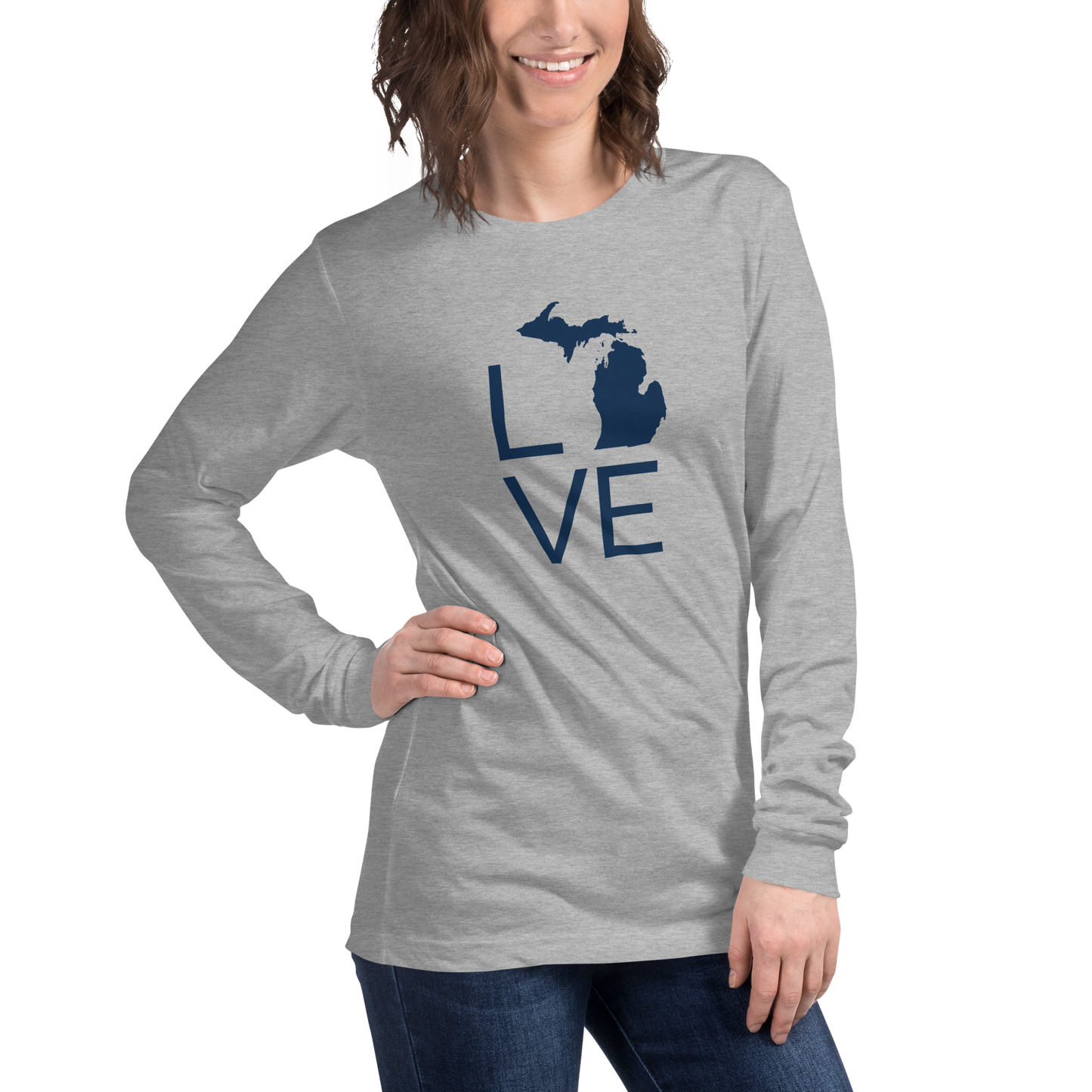 Michigan 'Love' T-Shirt (Thin Sans Font) | Unisex Long Sleeve