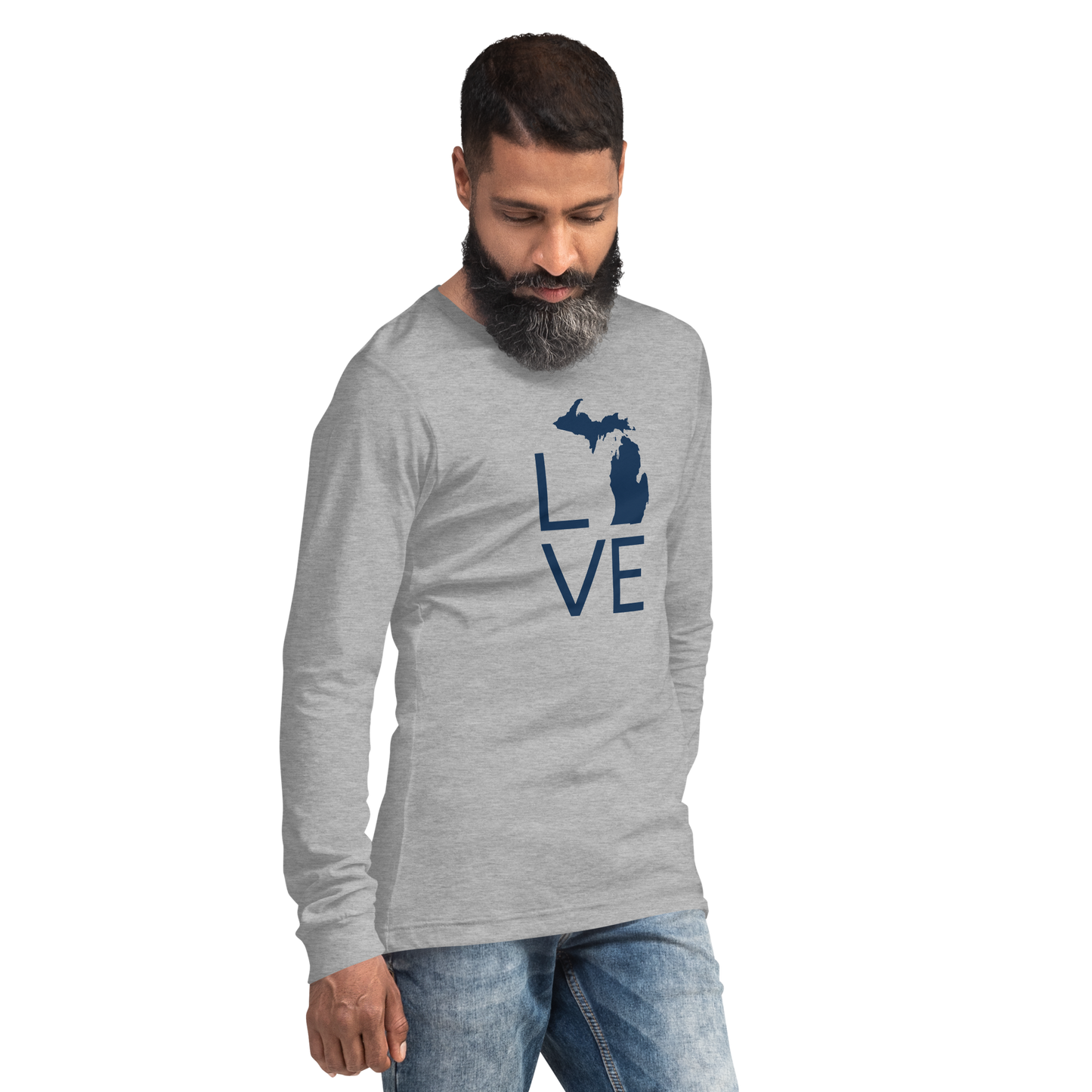 Michigan 'Love' T-Shirt (Thin Sans Font) | Unisex Long Sleeve