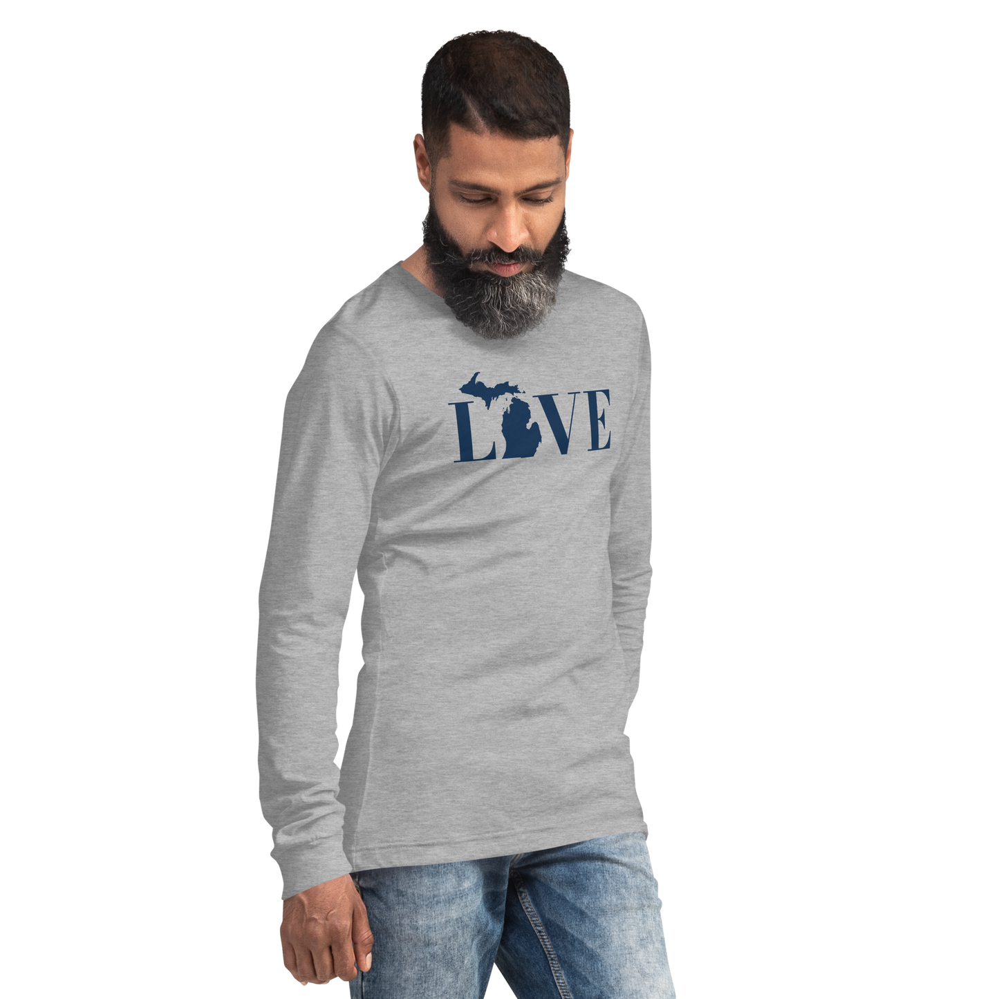 Michigan 'Love' T-Shirt (Didone Font) | Unisex Long Sleeve