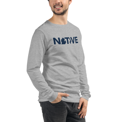 Michigan 'Native' T-Shirt (Geometric Sans Font) | Unisex Long Sleeve