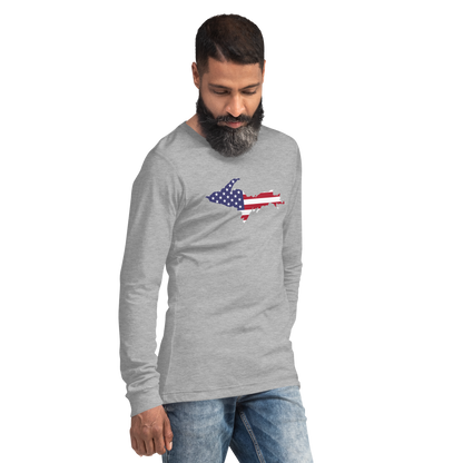 Michigan Upper Peninsula T-Shirt (w/ UP USA Flag Outline) | Unisex Long Sleeve