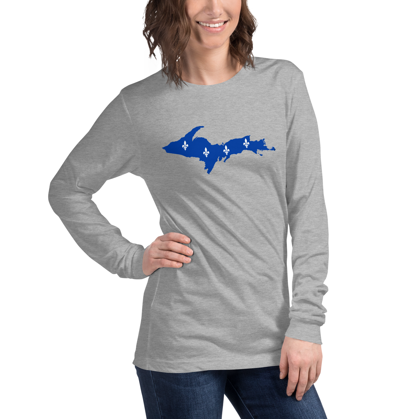 Michigan Upper Peninsula T-Shirt (w/ UP Quebec Flag Outline) | Unisex Long Sleeve