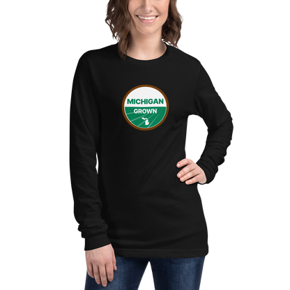 'Michigan Grown' Long Sleeve T-Shirt (Organic Certification Parody)