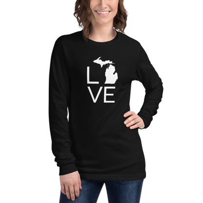 Michigan 'Love' T-Shirt (Thin Sans Font) | Unisex Long Sleeve