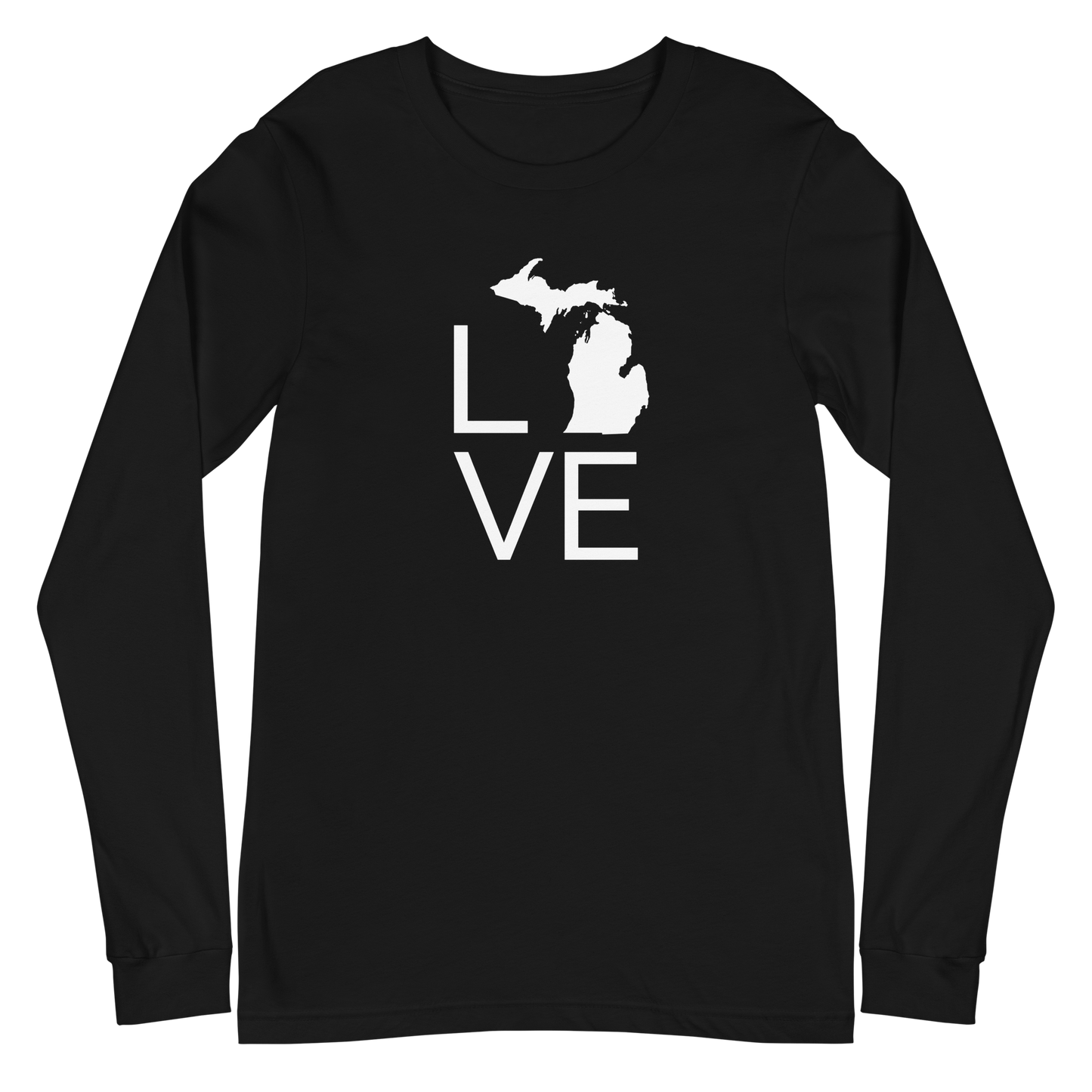 Michigan 'Love' T-Shirt (Thin Sans Font) | Unisex Long Sleeve