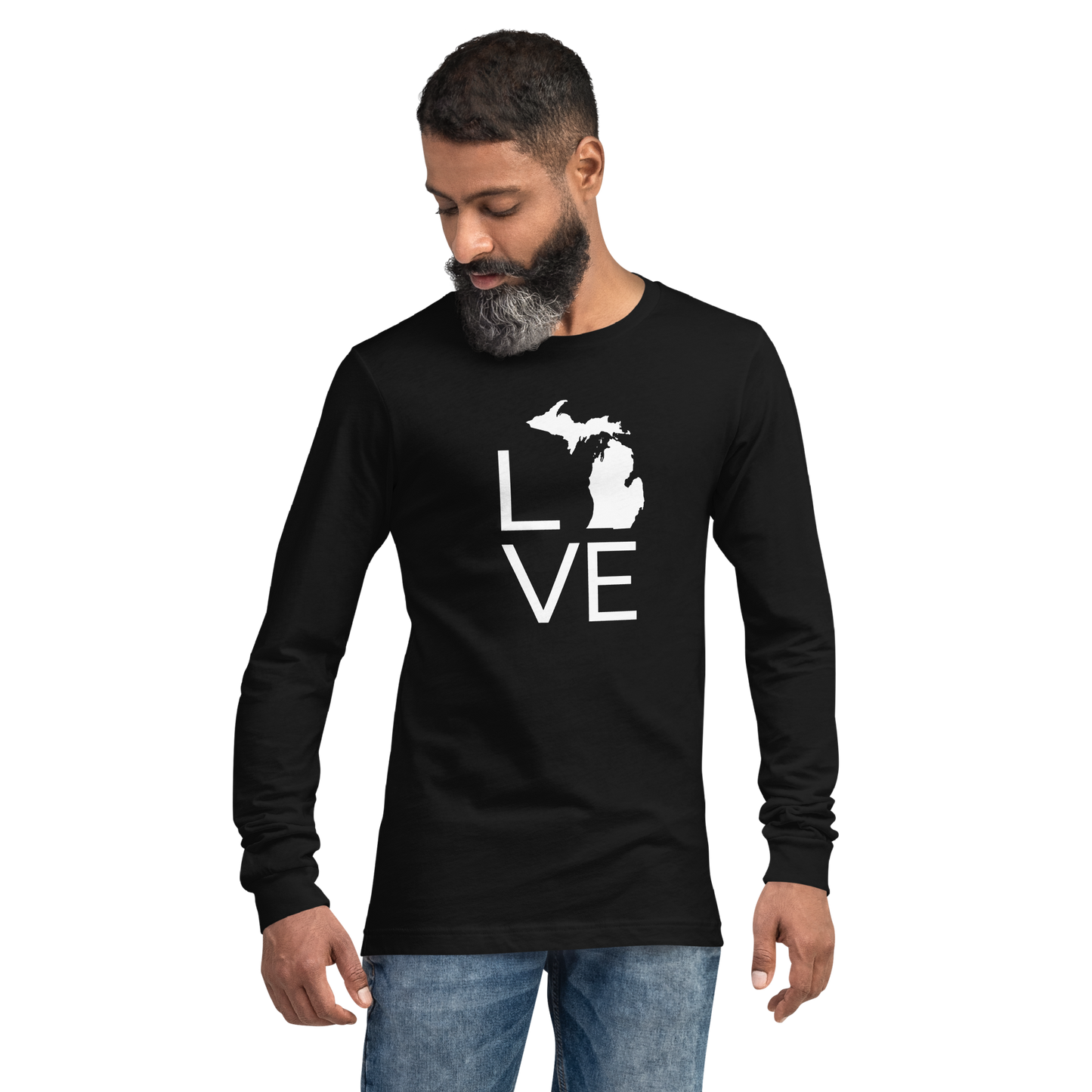 Michigan 'Love' T-Shirt (Thin Sans Font) | Unisex Long Sleeve