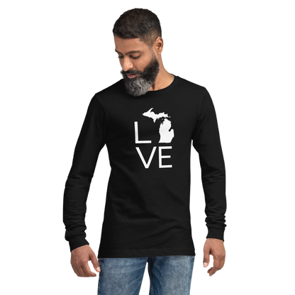 Michigan 'Love' T-Shirt (Thin Sans Font) | Unisex Long Sleeve