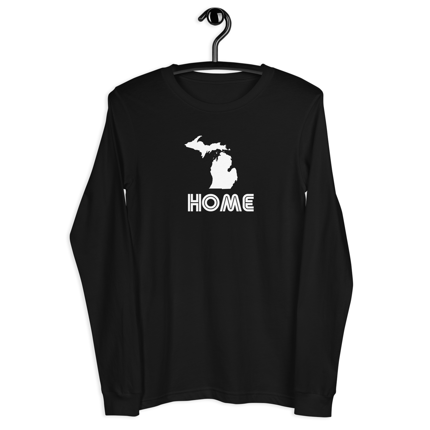 Michigan 'Home' T-Shirt (1970s Audiophile Font) | Unisex Long Sleeve