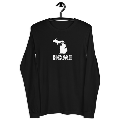 Michigan 'Home' T-Shirt (1970s Audiophile Font) | Unisex Long Sleeve