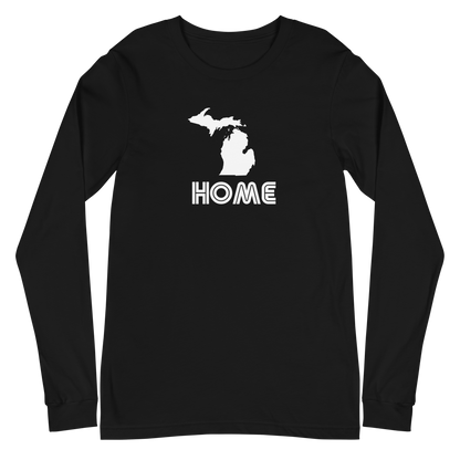 Michigan 'Home' T-Shirt (1970s Audiophile Font) | Unisex Long Sleeve