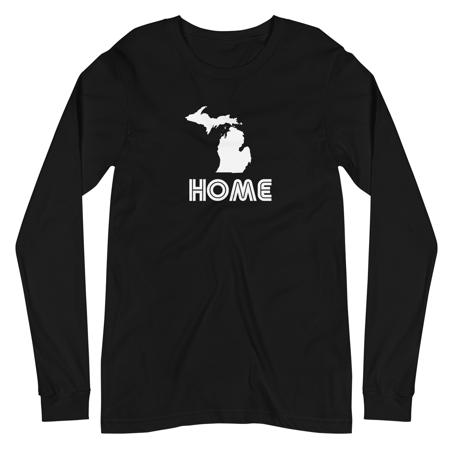 Michigan 'Home' T-Shirt (1970s Audiophile Font) | Unisex Long Sleeve