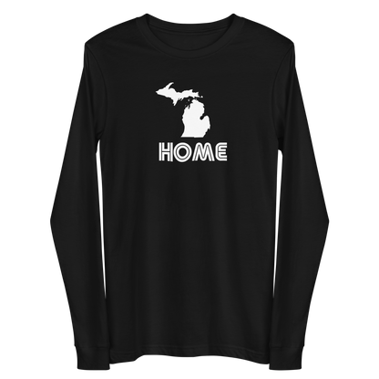 Michigan 'Home' T-Shirt (1970s Audiophile Font) | Unisex Long Sleeve