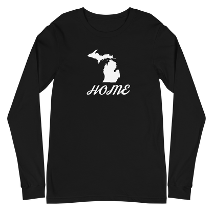 Michigan 'Home' T-Shirt (Retro Script Font) | Unisex Long Sleeve