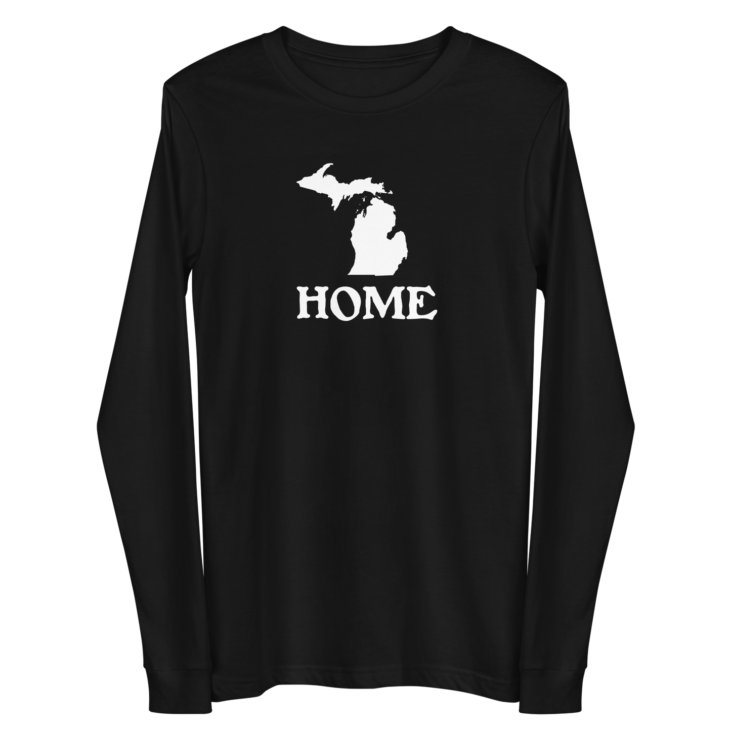 Michigan 'Home' T-Shirt (Woodcut Font) | Unisex Long Sleeve