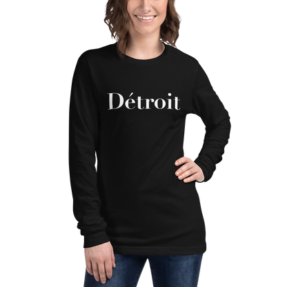 'Détroit' T-Shirt (Didot Font) | Unisex Long Sleeve