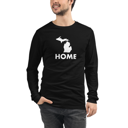 Michigan 'Home' T-Shirt (Geometric Sans Font) | Unisex Long Sleeve