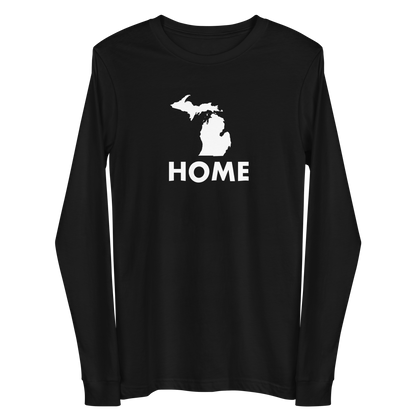 Michigan 'Home' T-Shirt (Geometric Sans Font) | Unisex Long Sleeve