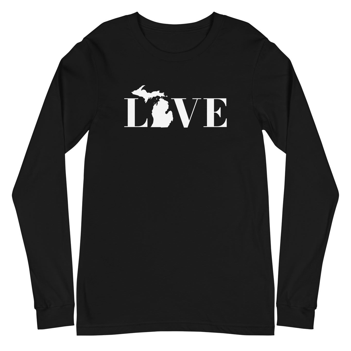 Michigan 'Love' T-Shirt (Didone Font) | Unisex Long Sleeve