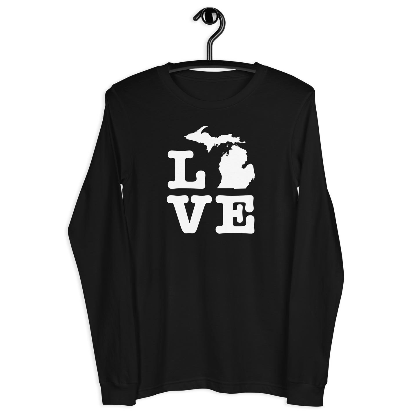 Michigan 'Love' T-Shirt (Typewriter Font) | Unisex Long Sleeve