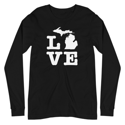 Michigan 'Love' T-Shirt (Typewriter Font) | Unisex Long Sleeve