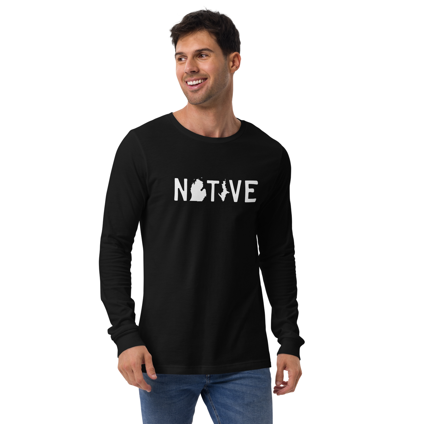 Michigan 'Native' T-Shirt (Licence Plate Font) | Unisex Long Sleeve