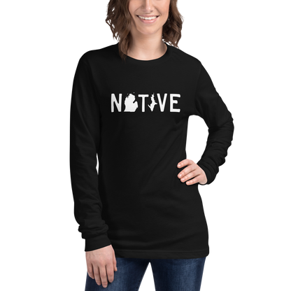 Michigan 'Native' T-Shirt (Licence Plate Font) | Unisex Long Sleeve