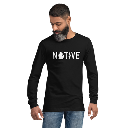 Michigan 'Native' T-Shirt (Licence Plate Font) | Unisex Long Sleeve