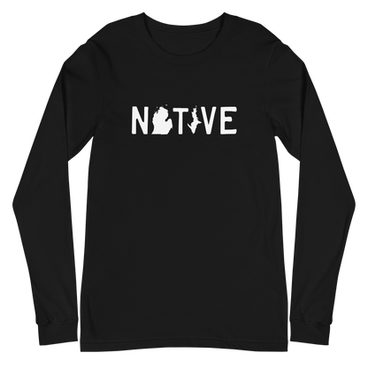 Michigan 'Native' T-Shirt (Licence Plate Font) | Unisex Long Sleeve