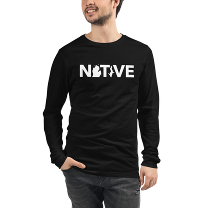 Michigan 'Native' T-Shirt (Geometric Sans Font) | Unisex Long Sleeve