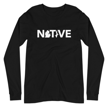 Michigan 'Native' T-Shirt (Geometric Sans Font) | Unisex Long Sleeve