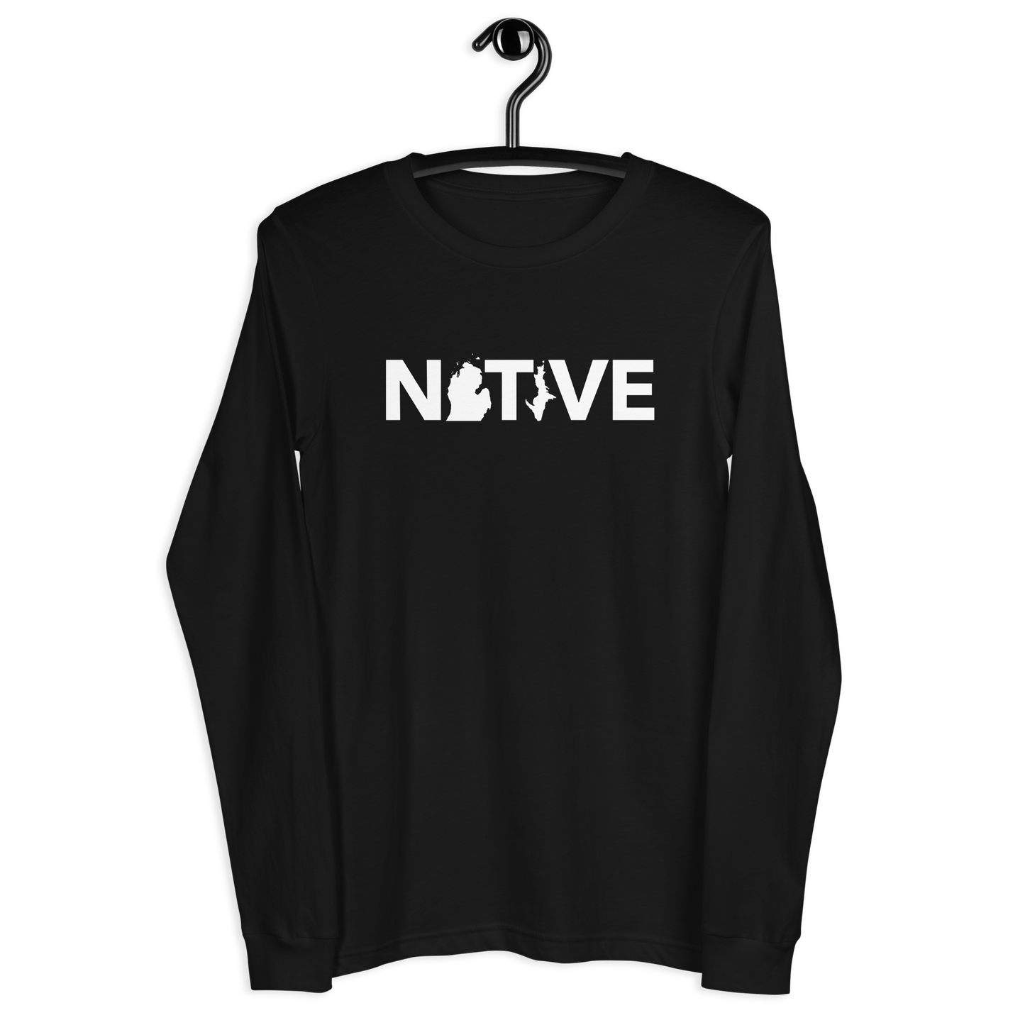 Michigan 'Native' T-Shirt (Geometric Sans Font) | Unisex Long Sleeve