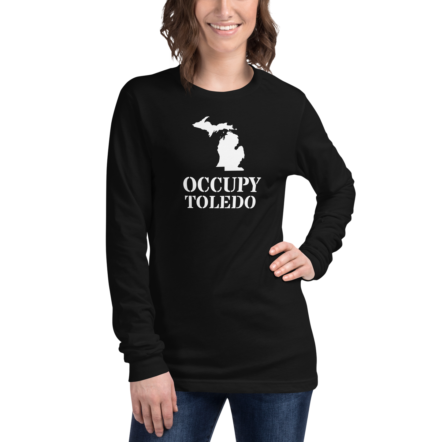 'Occupy Toledo' T-Shirt (w/ Corrected Michigan Outline) | Unisex Long Sleeve