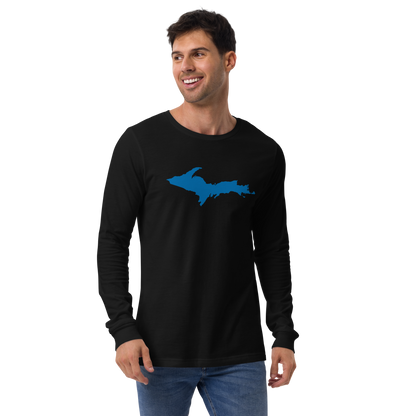 Michigan Upper Peninsula T-Shirt (w/ Azure UP Outline) | Unisex Long Sleeve