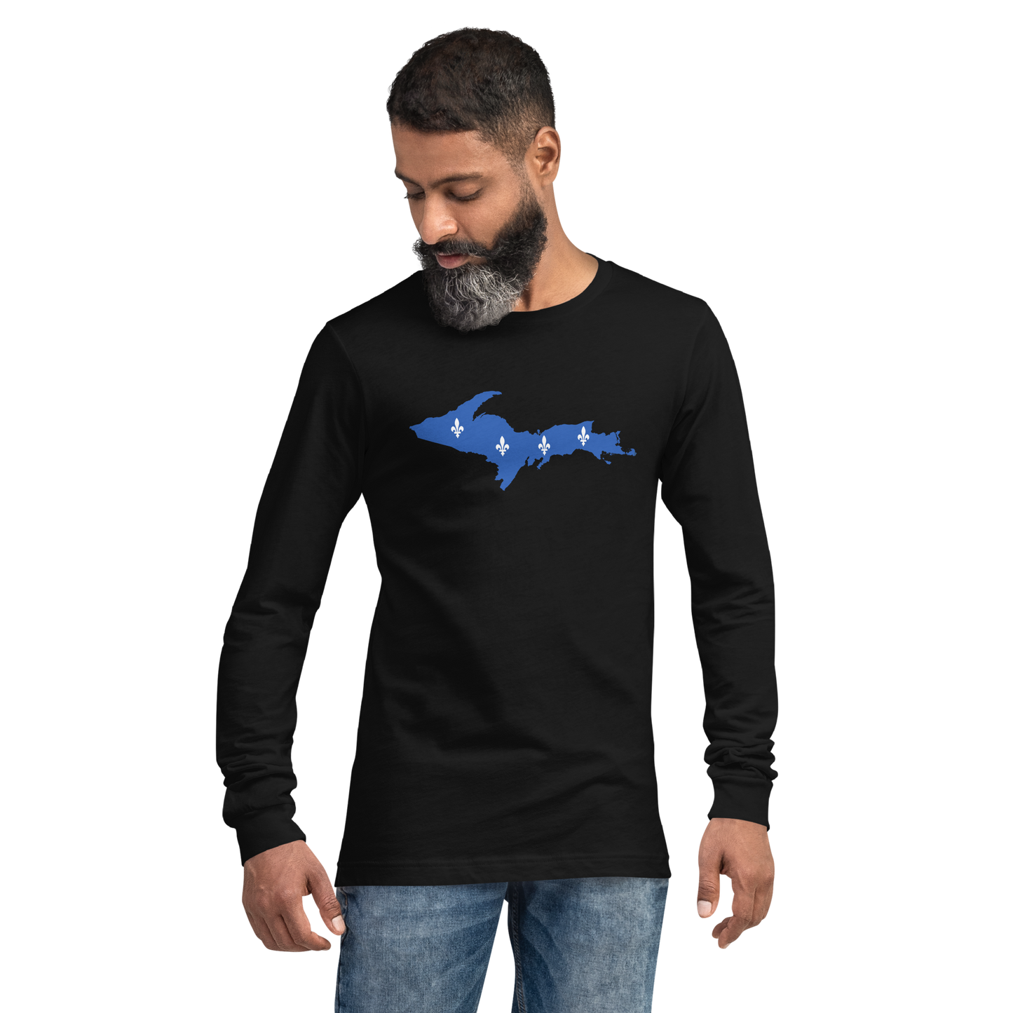 Michigan Upper Peninsula T-Shirt (w/ UP Quebec Flag Outline) | Unisex Long Sleeve