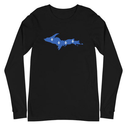 Michigan Upper Peninsula T-Shirt (w/ UP Quebec Flag Outline) | Unisex Long Sleeve