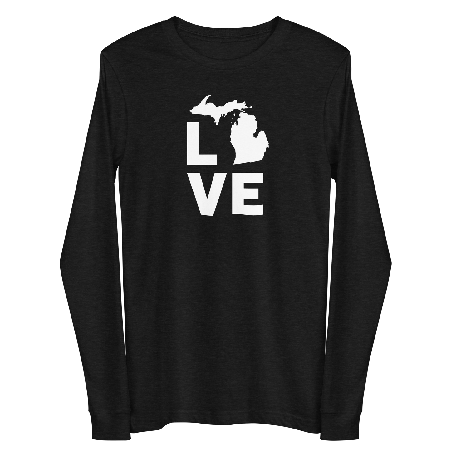 Michigan 'Love' T-Shirt (Geometric Sans Font) | Unisex Long Sleeve